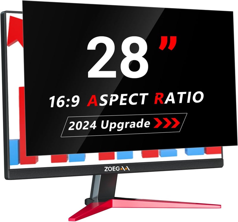 ZOEGAA 28 Inch 16:9 Computer Privacy Screen for Widescreen Monitor, 28 inch Removable Anti Blue Light Glare Eye Protection Shield, Black Blackout Anti Spy Desktop Security Private Filter - Image 1